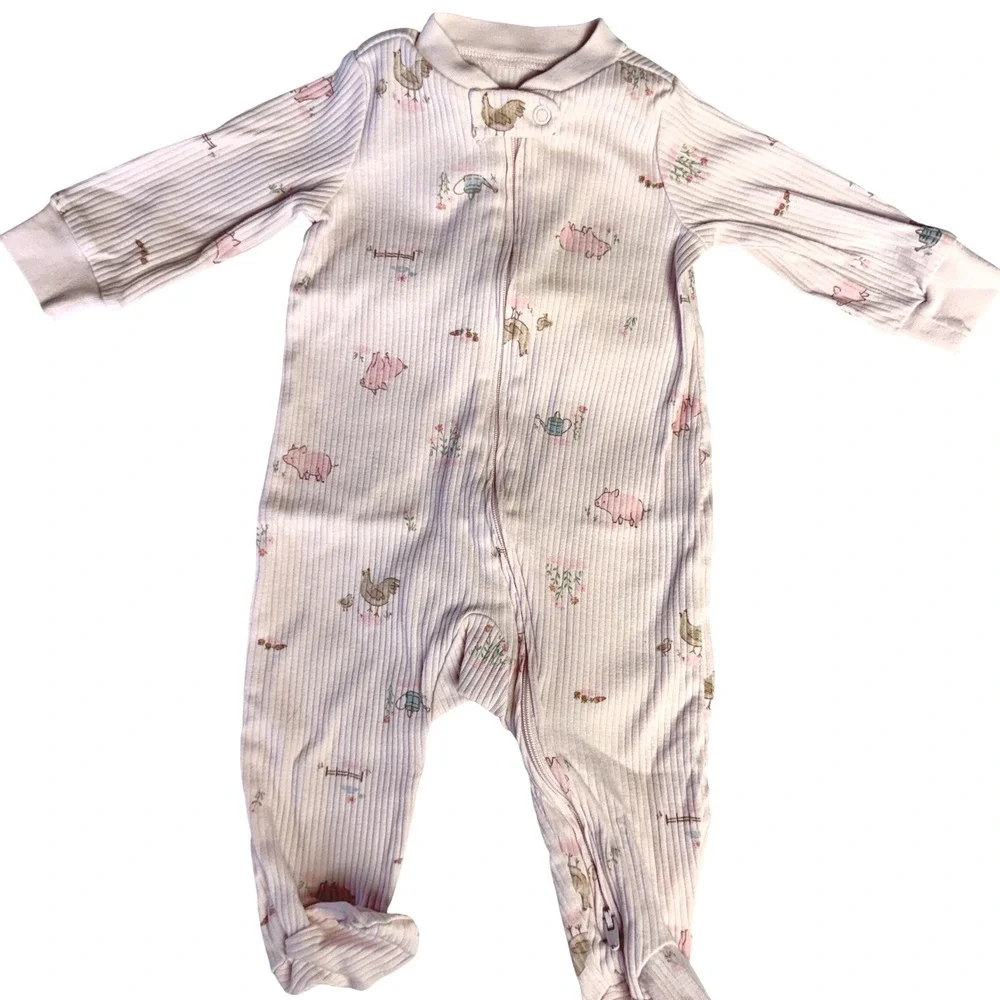 Carter's 3 Piece Sleeper Bundle Multicolor Girl 6-9 Months Ribbed Footed Pajamas